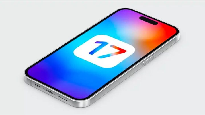 Ilustração iPhone com iOs 17