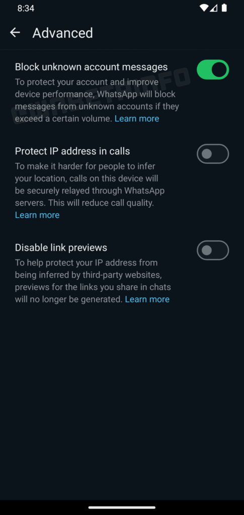 WhatsApp mensagens spam números desconhecidos