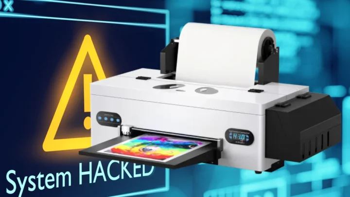 Ilustração malware nas impressoras